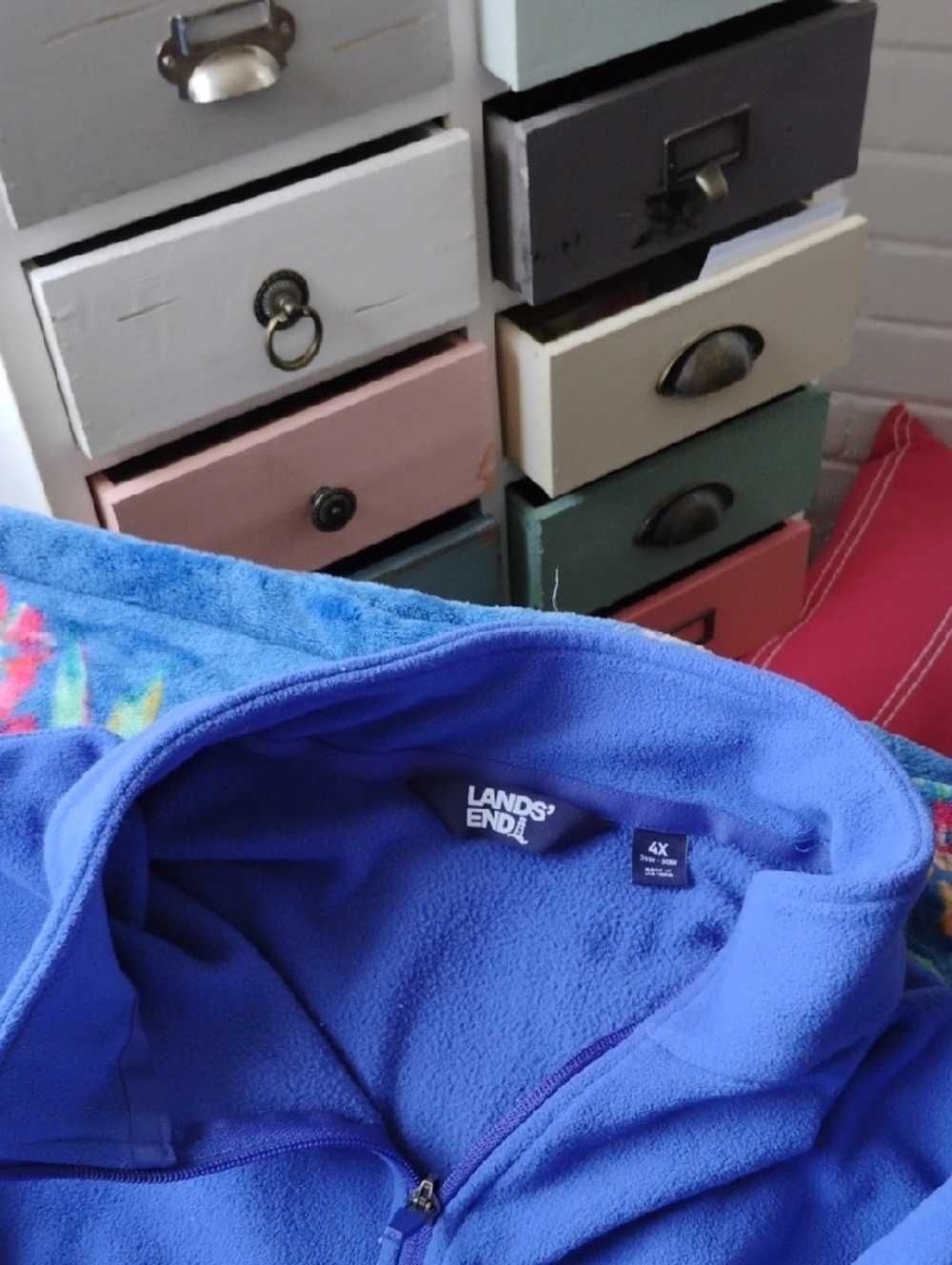 Lands' End Periwinkle Blue Full-Zip Fleece Jacket - Picture 2 of 3